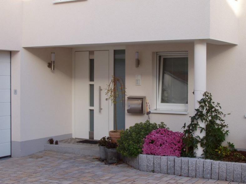 Alutüre weiß mit Seitenteil