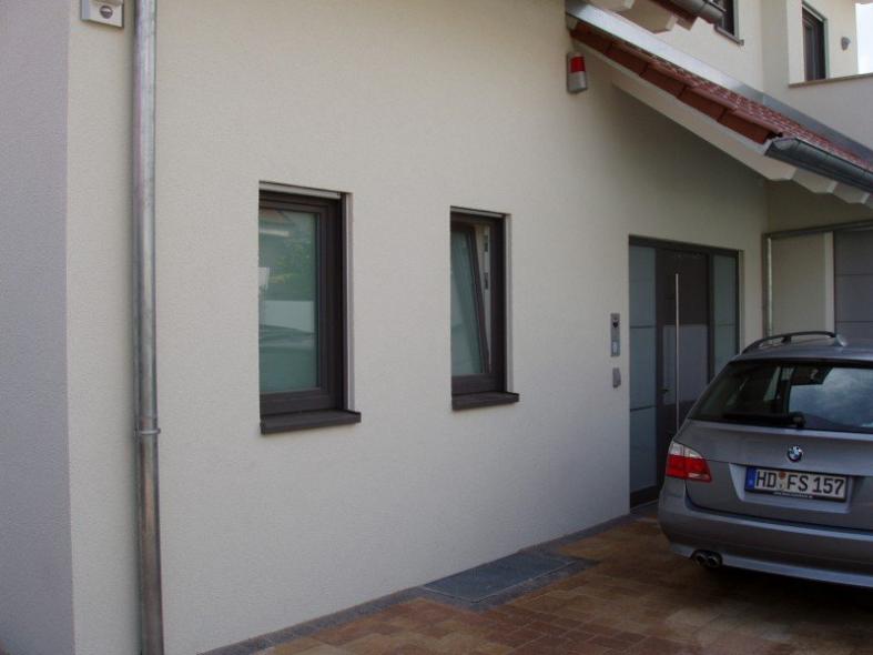 Holz-Alu Fenster und Haustüre mit 2 Seitenteilen